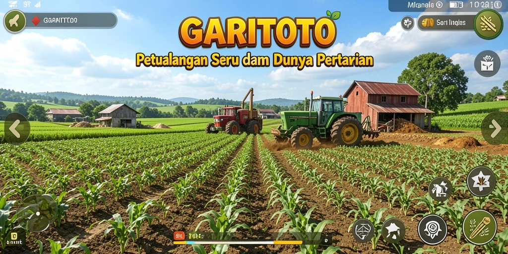 Screenshot GARITOTO menampilkan pemain sedang merawat tanaman di ladang.