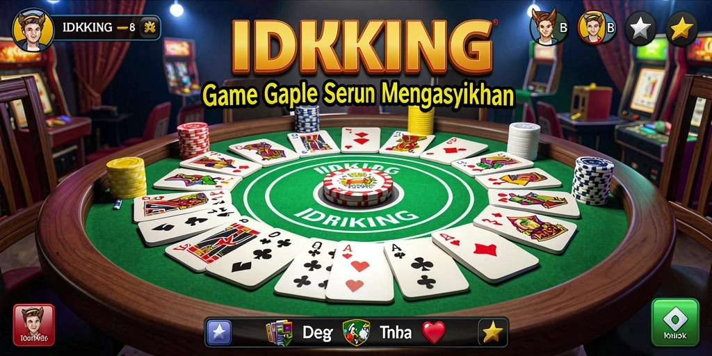 Tampilan gameplay Gaple yang seru dan interaktif di IDRKING.