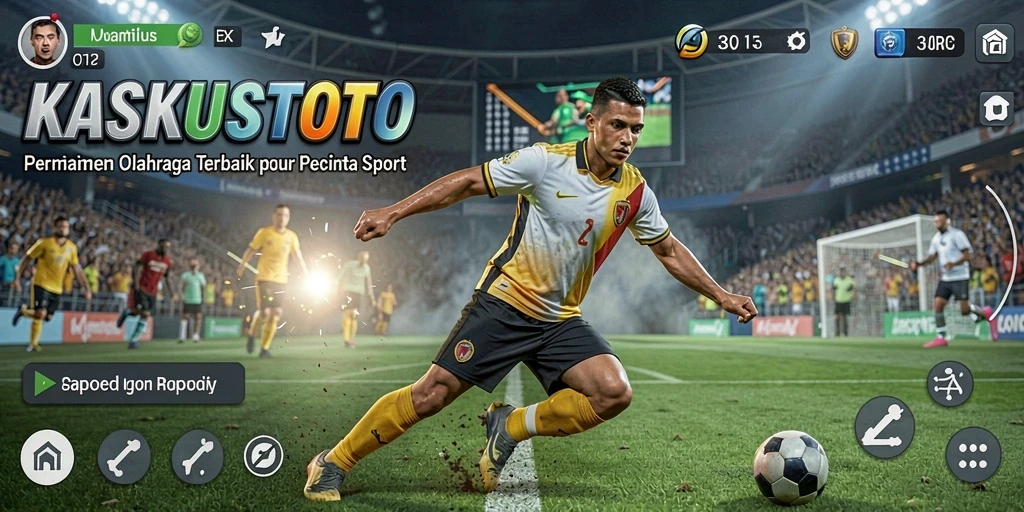 Tampilan gameplay seru dalam KASKUSTOTO yang menggambarkan aksi olahraga.