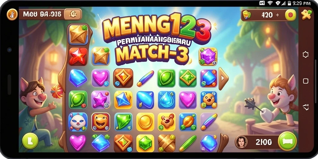 Tampilan gameplay menarik dari MENANG123 dengan kombinasi permata yang seru.