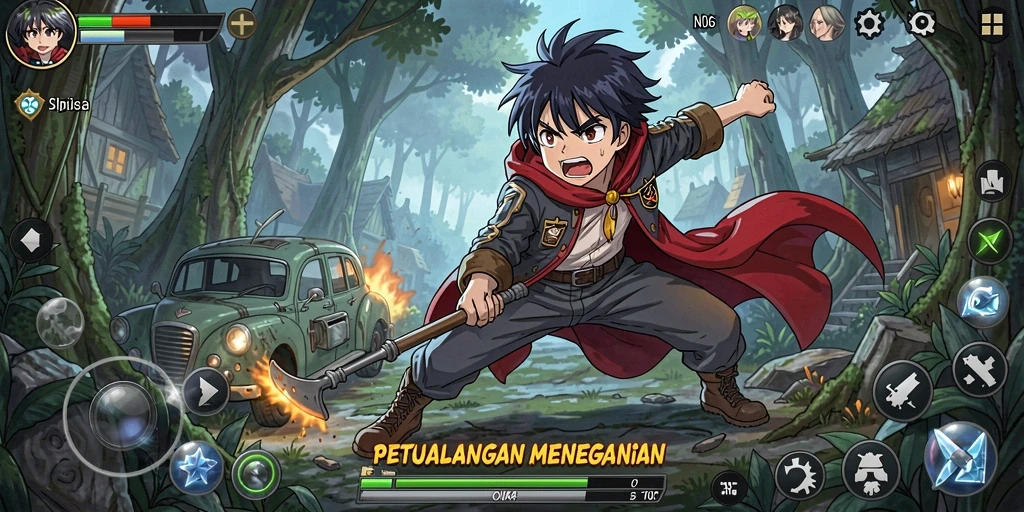 Tampilan seru dari gameplay N06 di dunia Anime.