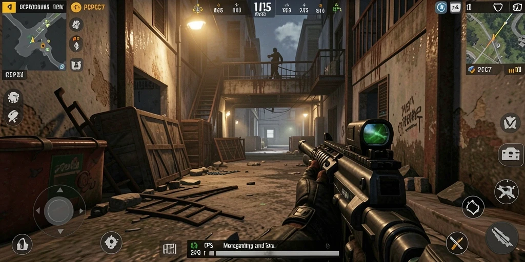 Tangkapan layar utama PCPC7 menampilkan aksi intens dalam game TPS.