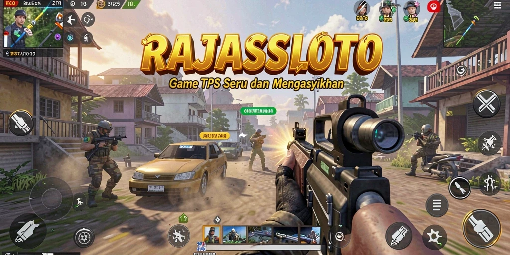 Tampilan gameplay seru dalam RAJASLOTO dengan aksi TPS intens.