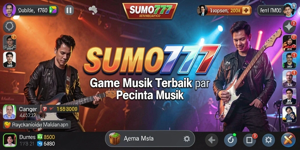 Tampilan utama gameplay SUMO777 yang menampilkan interaksi musik.