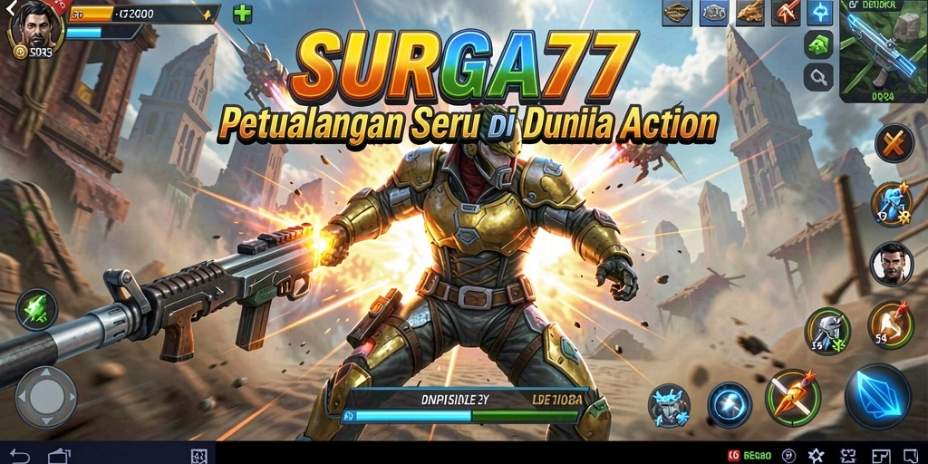 Tampilan menegangkan dari gameplay Action SURGA77.