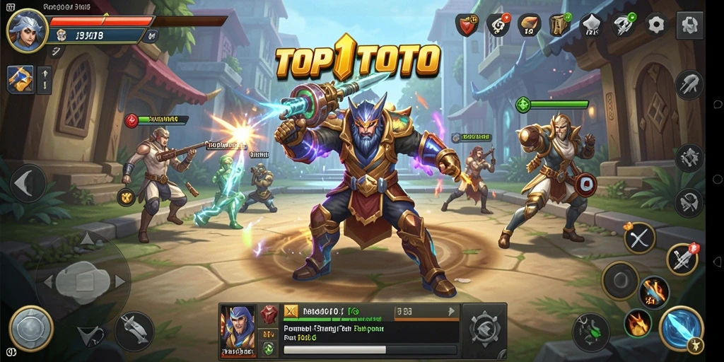Menampilkan aksi gameplay seru dalam game strategi TOP1TOTO.