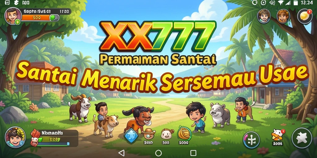 Tampilan gameplay XXX777 yang ceria dan interaktif.
