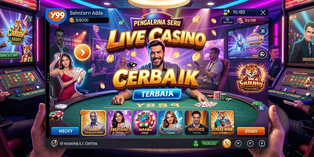 Tangkapan layar Y89 menampilkan gameplay Live Casino yang seru dan interaktif.